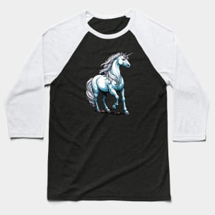 White Unicorn Dreamland: Mystical Majesty Baseball T-Shirt